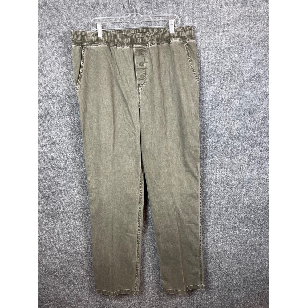 Carbon2Cobalt Pull On Pants Womens XL Olive Green Excellent Elastic Waist Cotton